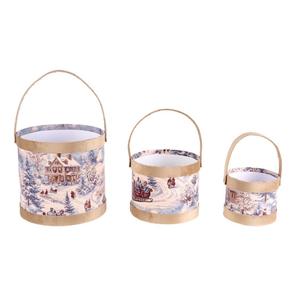 SET 3 CESTI H.22 CM. CHAMPAGNE